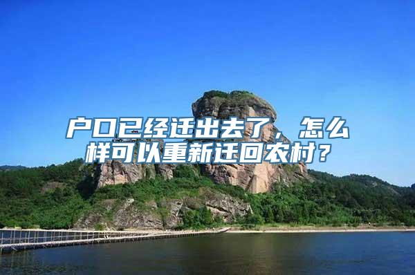 户口已经迁出去了，怎么样可以重新迁回农村？