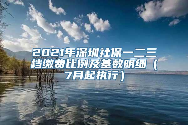 2021年深圳社保一二三档缴费比例及基数明细（7月起执行）