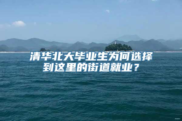 清华北大毕业生为何选择到这里的街道就业？