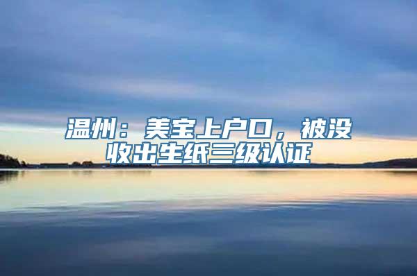 温州：美宝上户口，被没收出生纸三级认证