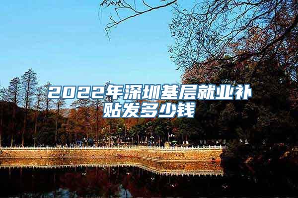 2022年深圳基层就业补贴发多少钱