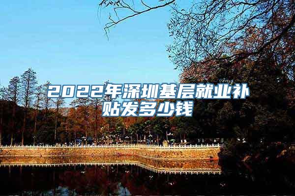 2022年深圳基层就业补贴发多少钱