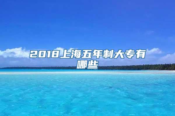 2018上海五年制大专有哪些