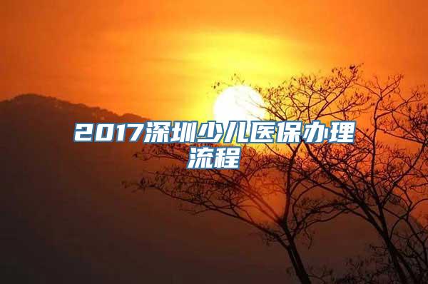 2017深圳少儿医保办理流程