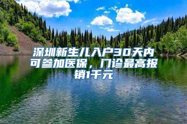 深圳新生儿入户30天内可参加医保，门诊最高报销1千元