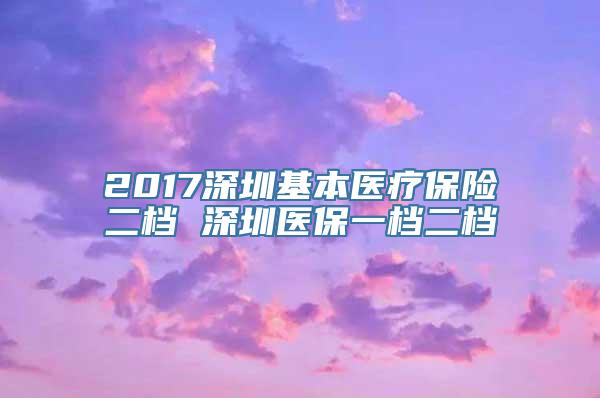2017深圳基本医疗保险二档 深圳医保一档二档