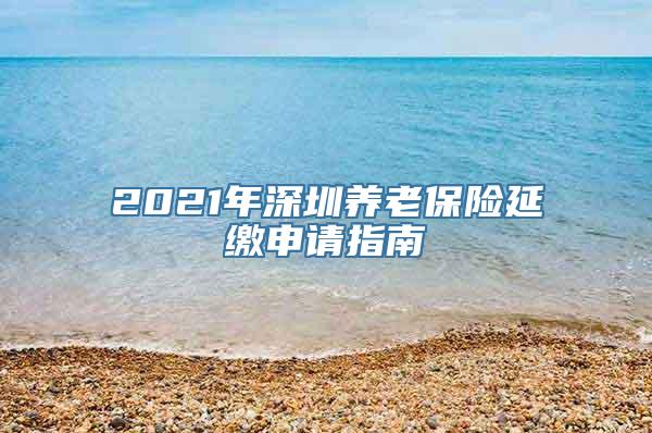 2021年深圳养老保险延缴申请指南