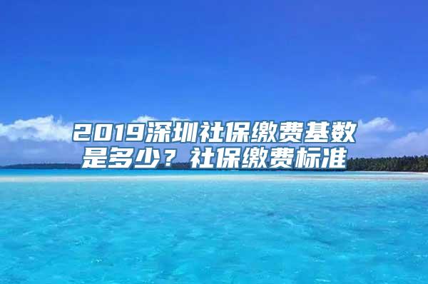 2019深圳社保缴费基数是多少？社保缴费标准