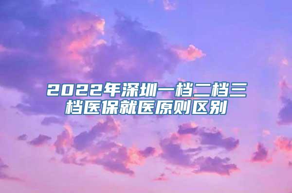2022年深圳一档二档三档医保就医原则区别