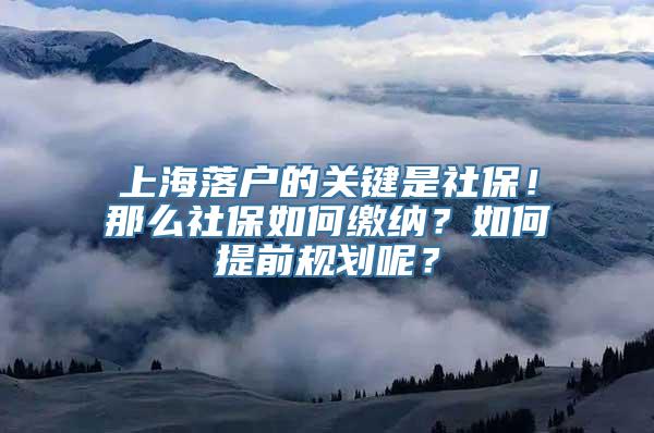 上海落户的关键是社保！那么社保如何缴纳？如何提前规划呢？