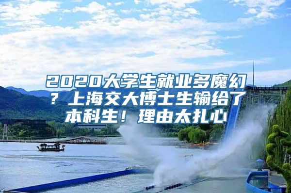 2020大学生就业多魔幻？上海交大博士生输给了本科生！理由太扎心