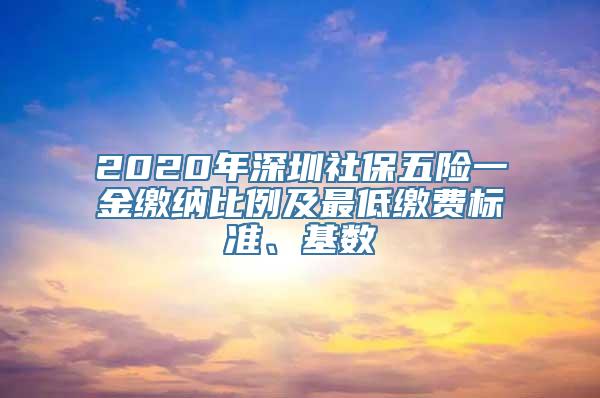 2020年深圳社保五险一金缴纳比例及最低缴费标准、基数