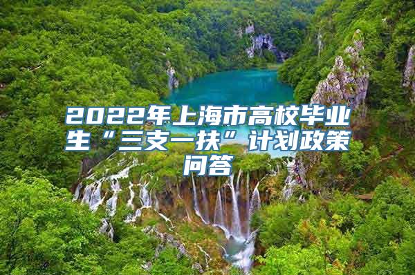 2022年上海市高校毕业生“三支一扶”计划政策问答