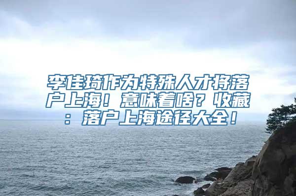 李佳琦作为特殊人才将落户上海！意味着啥？收藏：落户上海途径大全！
