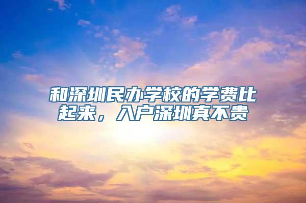 和深圳民办学校的学费比起来，入户深圳真不贵