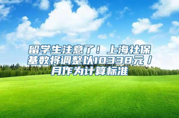 留学生注意了！上海社保基数将调整以10338元／月作为计算标准