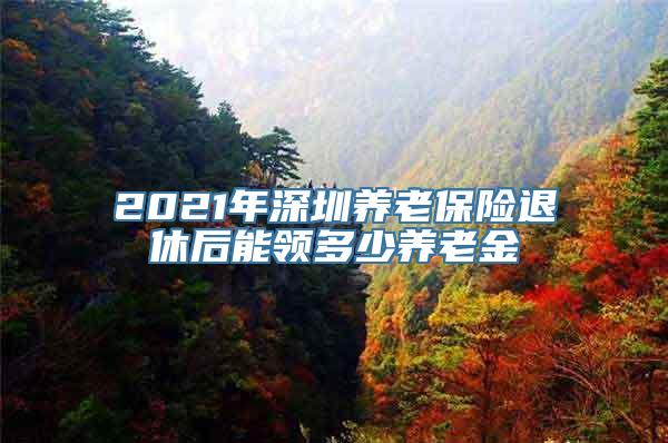 2021年深圳养老保险退休后能领多少养老金
