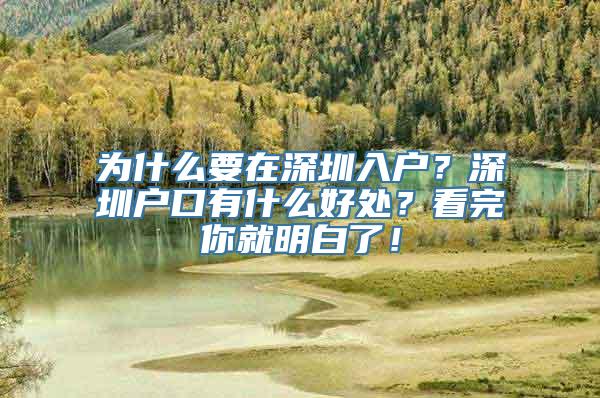 为什么要在深圳入户？深圳户口有什么好处？看完你就明白了！