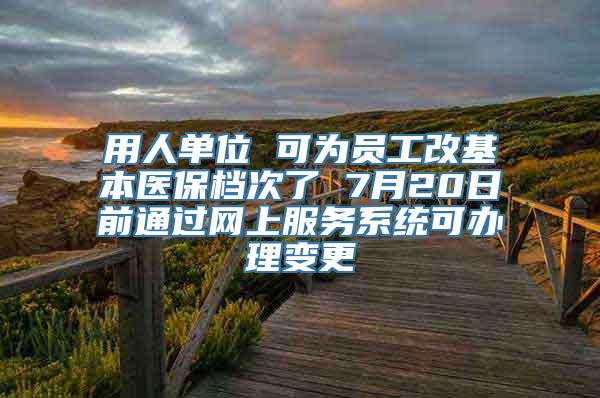 用人单位 可为员工改基本医保档次了 7月20日前通过网上服务系统可办理变更