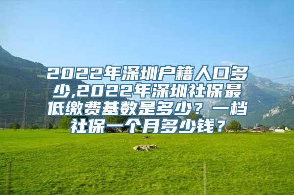 2022年深圳户籍人口多少,2022年深圳社保最低缴费基数是多少？一档社保一个月多少钱？