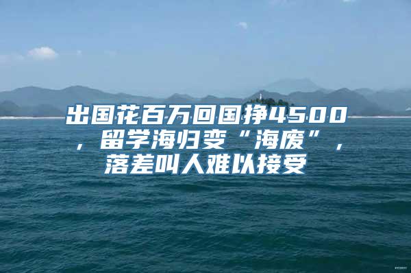 出国花百万回国挣4500，留学海归变“海废”，落差叫人难以接受