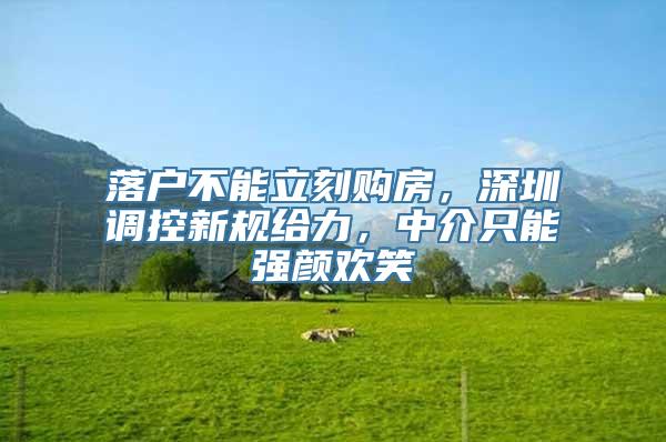 落户不能立刻购房，深圳调控新规给力，中介只能强颜欢笑