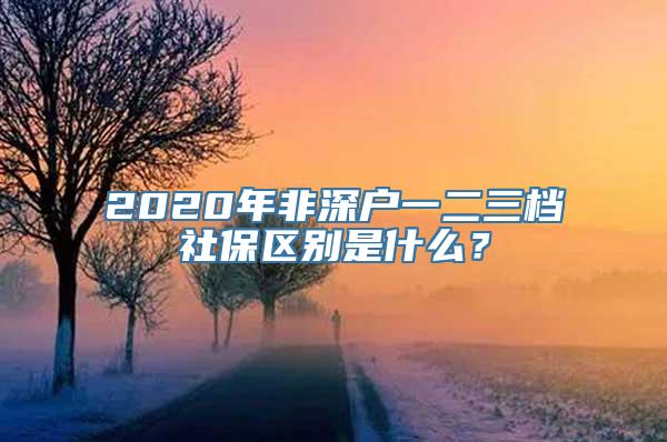 2020年非深户一二三档社保区别是什么？