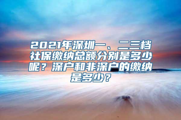 2021年深圳一、二三档社保缴纳总额分别是多少呢？深户和非深户的缴纳是多少？