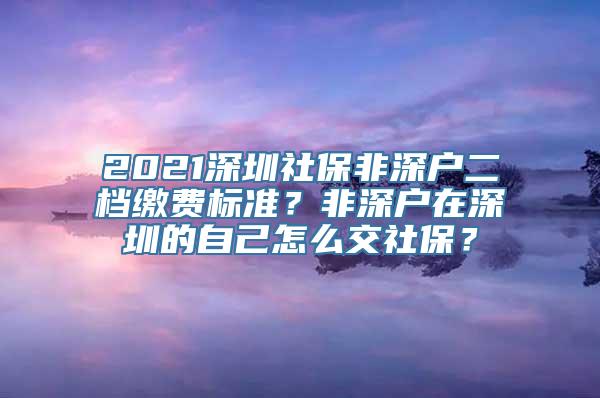 2021深圳社保非深户二档缴费标准？非深户在深圳的自己怎么交社保？