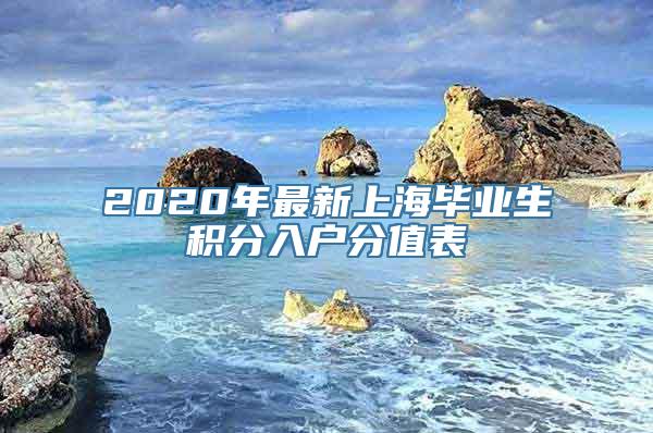 2020年最新上海毕业生积分入户分值表