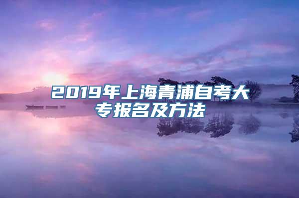 2019年上海青浦自考大专报名及方法