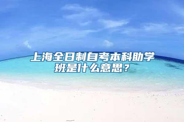 上海全日制自考本科助学班是什么意思？