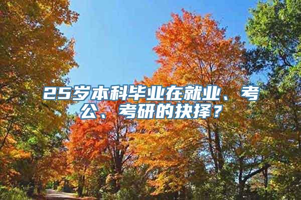 25岁本科毕业在就业、考公、考研的抉择？