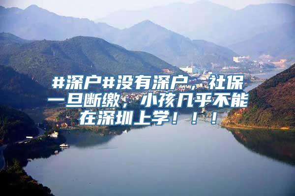 #深户#没有深户，社保一旦断缴，小孩几乎不能在深圳上学！！！