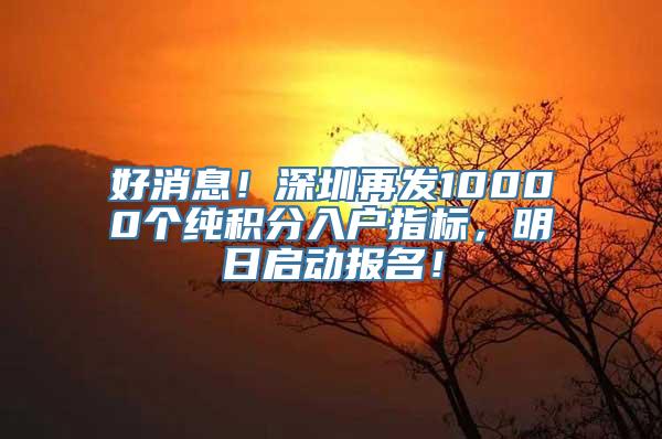 好消息！深圳再发10000个纯积分入户指标，明日启动报名！