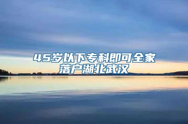 45岁以下专科即可全家落户湖北武汉