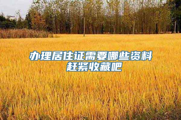 办理居住证需要哪些资料 赶紧收藏吧