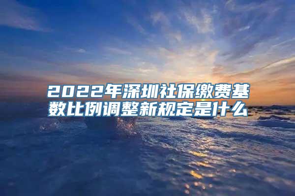 2022年深圳社保缴费基数比例调整新规定是什么