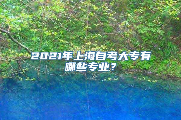 2021年上海自考大专有哪些专业？