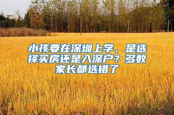 小孩要在深圳上学，是选择买房还是入深户？多数家长都选错了