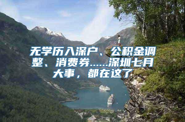 无学历入深户、公积金调整、消费券......深圳七月大事，都在这了