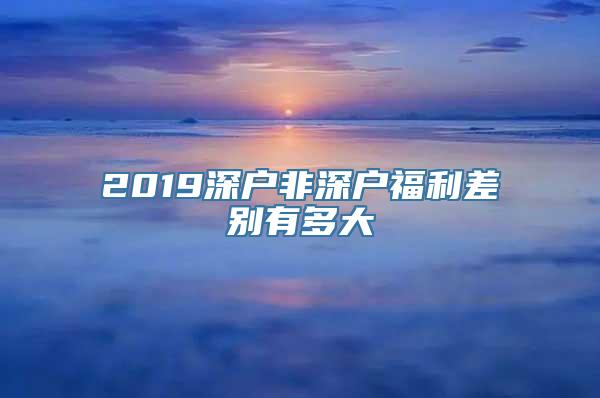 2019深户非深户福利差别有多大