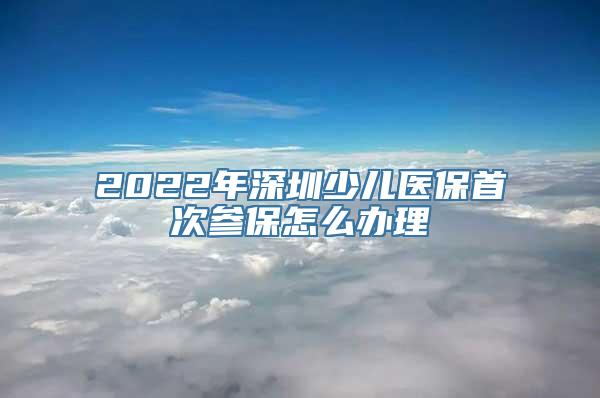 2022年深圳少儿医保首次参保怎么办理