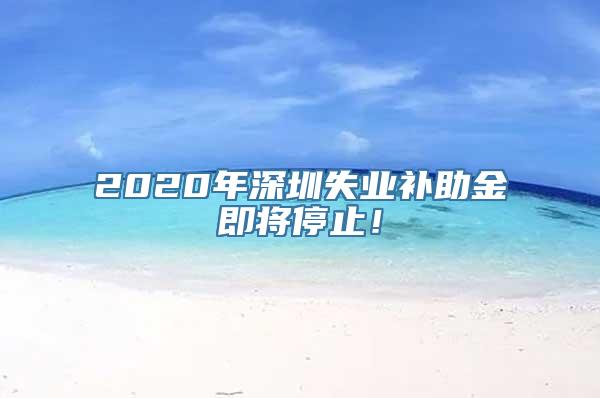 2020年深圳失业补助金即将停止！