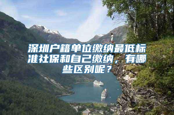 深圳户籍单位缴纳最低标准社保和自己缴纳，有哪些区别呢？