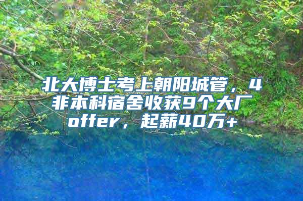 北大博士考上朝阳城管，4非本科宿舍收获9个大厂offer，起薪40万+