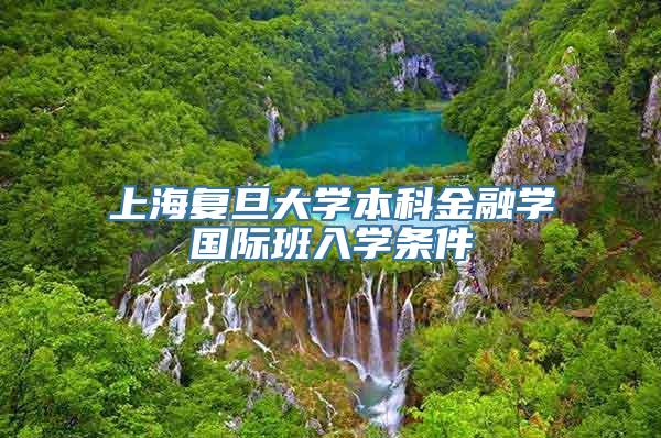 上海复旦大学本科金融学国际班入学条件