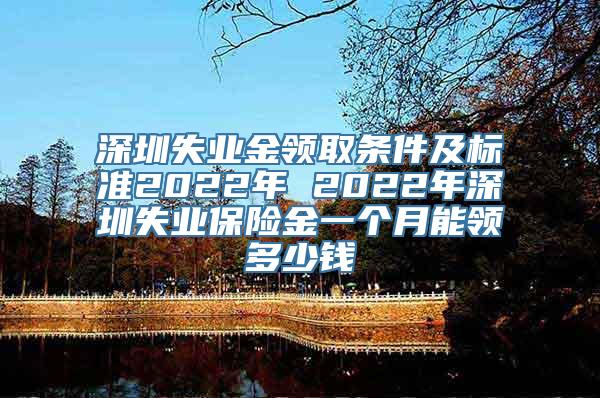 深圳失业金领取条件及标准2022年 2022年深圳失业保险金一个月能领多少钱