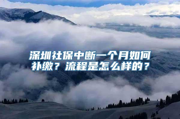 深圳社保中断一个月如何补缴？流程是怎么样的？