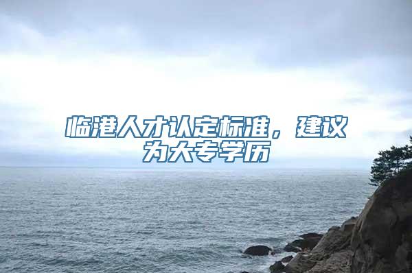 临港人才认定标准，建议为大专学历